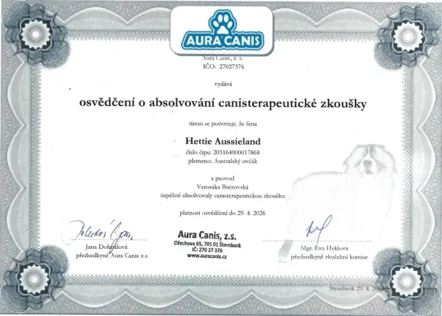 Certifikácie canisterapie